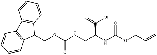 (2S)-3-({[(9H-fluoren-9-yl)methoxy]carbonyl}amino)-2-{[(prop-2-en-1-yloxy)carbonyl]amino}propanoic acid Struktur