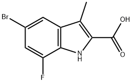 5-bromo-7-fluoro-3-methyl-1H-indole-2-carboxylic acid Struktur