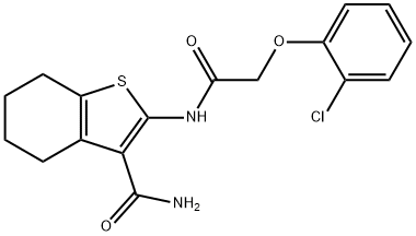 2-{[(2-chlorophenoxy)acetyl]amino}-4,5,6,7-tetrahydro-1-benzothiophene-3-carboxamide Struktur