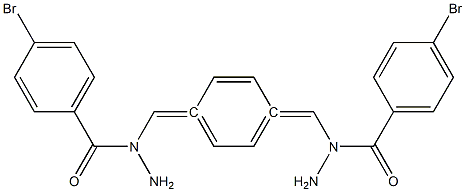 N',N''-[1,4-phenylenedi(methylylidene)]bis(4-bromobenzohydrazide) Struktur