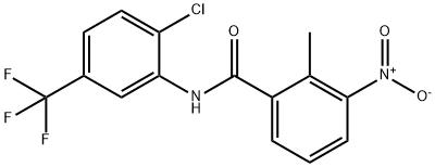 N-[2-chloro-5-(trifluoromethyl)phenyl]-2-methyl-3-nitrobenzamide Struktur