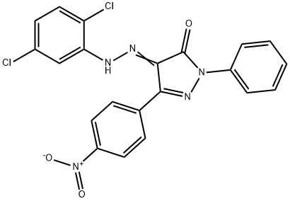 4-[(2,5-dichlorophenyl)hydrazono]-5-(4-nitrophenyl)-2-phenyl-2,4-dihydro-3H-pyrazol-3-one Struktur