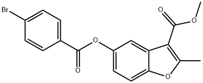 methyl 5-((4-bromobenzoyl)oxy)-2-methylbenzofuran-3-carboxylate Struktur