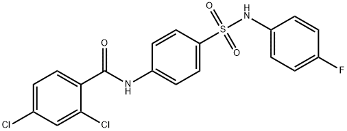 2,4-dichloro-N-(4-{[(4-fluorophenyl)amino]sulfonyl}phenyl)benzamide Struktur