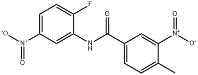 N-(2-fluoro-5-nitrophenyl)-4-methyl-3-nitrobenzamide Struktur