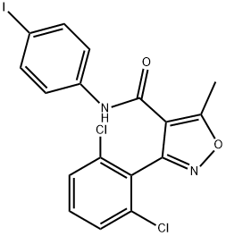 3-(2,6-dichlorophenyl)-N-(4-iodophenyl)-5-methyl-1,2-oxazole-4-carboxamide Struktur