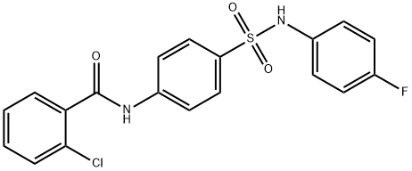 2-chloro-N-(4-{[(4-fluorophenyl)amino]sulfonyl}phenyl)benzamide Struktur