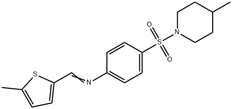 4-[(4-methyl-1-piperidinyl)sulfonyl]-N-[(5-methyl-2-thienyl)methylene]aniline Struktur