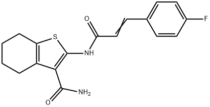 2-{[(2E)-3-(4-fluorophenyl)prop-2-enoyl]amino}-4,5,6,7-tetrahydro-1-benzothiophene-3-carboxamide Struktur