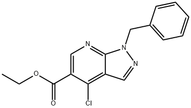 ETHYL 1-BENZYL-4-CHLORO-1H-PYRAZOLO[3,4-B]PYRIDINE-5-CARBOXYLATE Struktur