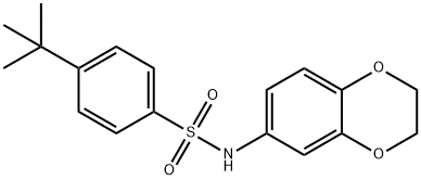 4-(tert-butyl)-N-(2,3-dihydrobenzo[b][1,4]dioxin-6-yl)benzenesulfonamide Struktur