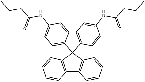 N,N'-[9H-fluorene-9,9-diylbis(4,1-phenylene)]dibutanamide Struktur