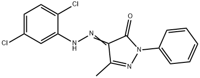 4-[(2,5-dichlorophenyl)hydrazono]-5-methyl-2-phenyl-2,4-dihydro-3H-pyrazol-3-one Struktur