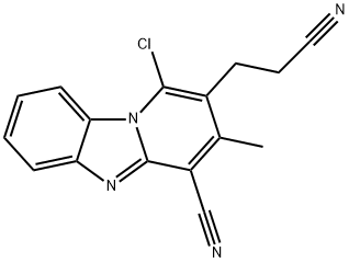 1-chloro-2-(2-cyanoethyl)-3-methylpyrido[1,2-a]benzimidazole-4-carbonitrile Struktur