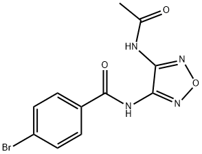 N-[4-(acetylamino)-1,2,5-oxadiazol-3-yl]-4-bromobenzamide Struktur