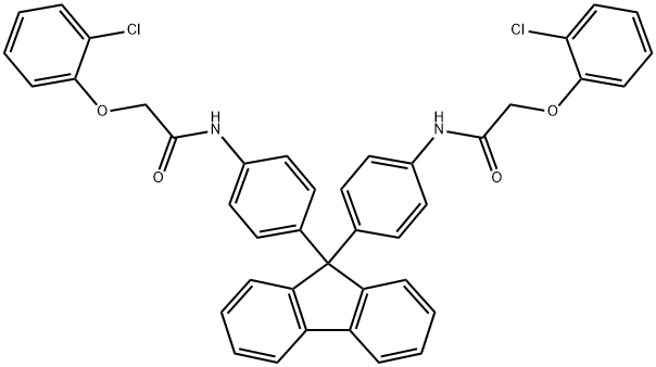 N,N'-[9H-fluorene-9,9-diylbis(4,1-phenylene)]bis[2-(2-chlorophenoxy)acetamide] Struktur