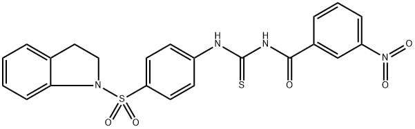 N-({[4-(2,3-dihydro-1H-indol-1-ylsulfonyl)phenyl]amino}carbonothioyl)-3-nitrobenzamide Struktur