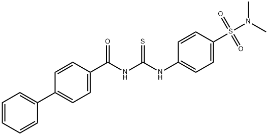 N-[({4-[(dimethylamino)sulfonyl]phenyl}amino)carbonothioyl]-4-biphenylcarboxamide Struktur