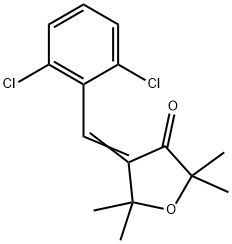 4-(2,6-Dichloro-benzylidene)-2,2,5,5-tetramethyl-dihydro-furan-3-one Struktur