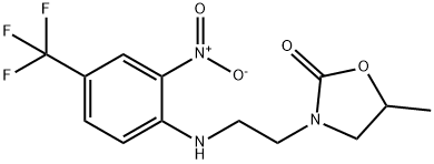 5-Methyl-3-[2-(2-nitro-4-trifluoromethyl-phenylamino)-ethyl]-oxazolidin-2-one Struktur