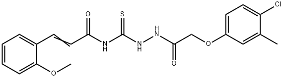 N-({2-[(4-chloro-3-methylphenoxy)acetyl]hydrazino}carbonothioyl)-3-(2-methoxyphenyl)acrylamide Struktur