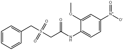 2-benzylsulfonyl-N-(2-methoxy-4-nitrophenyl)acetamide Struktur