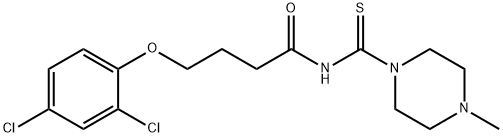 4-(2,4-dichlorophenoxy)-N-[(4-methyl-1-piperazinyl)carbonothioyl]butanamide Struktur