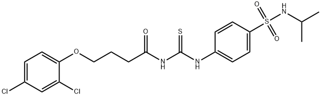 4-(2,4-dichlorophenoxy)-N-[({4-[(isopropylamino)sulfonyl]phenyl}amino)carbonothioyl]butanamide Struktur