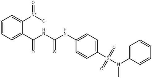 N-{[(4-{[methyl(phenyl)amino]sulfonyl}phenyl)amino]carbonothioyl}-2-nitrobenzamide Struktur