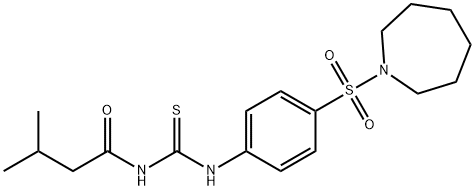 N-({[4-(1-azepanylsulfonyl)phenyl]amino}carbonothioyl)-3-methylbutanamide Struktur