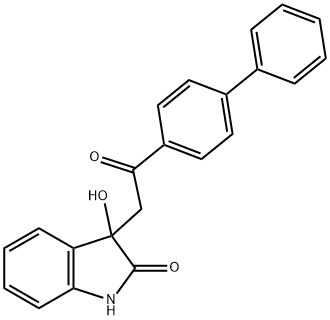 3-(2-[1,1'-biphenyl]-4-yl-2-oxoethyl)-3-hydroxy-1,3-dihydro-2H-indol-2-one Struktur