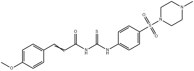 (E)-3-(4-methoxyphenyl)-N-[[4-(4-methylpiperazin-1-yl)sulfonylphenyl]carbamothioyl]prop-2-enamide Struktur