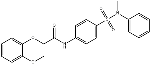 2-(2-methoxyphenoxy)-N-(4-{[methyl(phenyl)amino]sulfonyl}phenyl)acetamide Struktur