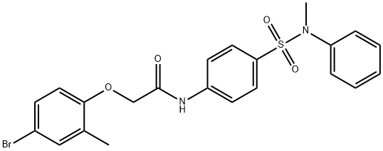 2-(4-bromo-2-methylphenoxy)-N-(4-{[methyl(phenyl)amino]sulfonyl}phenyl)acetamide Struktur