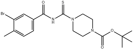 tert-butyl 4-[(3-bromo-4-methylbenzoyl)carbamothioyl]piperazine-1-carboxylate Struktur