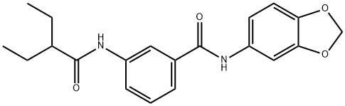 N-(1,3-benzodioxol-5-yl)-3-(2-ethylbutanoylamino)benzamide Struktur