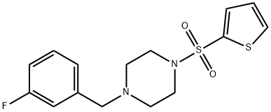 1-[(3-fluorophenyl)methyl]-4-thiophen-2-ylsulfonylpiperazine Struktur