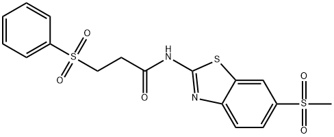 3-(benzenesulfonyl)-N-(6-methylsulfonyl-1,3-benzothiazol-2-yl)propanamide Struktur