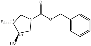 TRANS-BENZYL 3-FLUORO-4-HYDROXYPYRROLIDINE-1-CARBOXYLATE Struktur