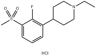 Piperidine, 1-ethyl-4-[2-fluoro-3-(methylsulfonyl)phenyl]-, hydrochloride Struktur