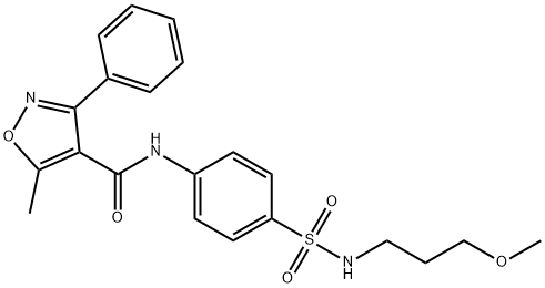 N-{4-[(3-methoxypropyl)sulfamoyl]phenyl}-5-methyl-3-phenyl-1,2-oxazole-4-carboxamide Struktur