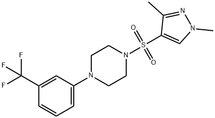 1-(1,3-dimethylpyrazol-4-yl)sulfonyl-4-[3-(trifluoromethyl)phenyl]piperazine Struktur