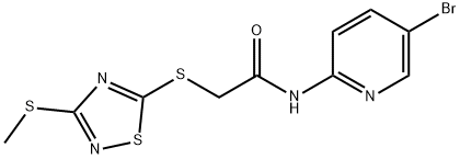 N-(5-bromopyridin-2-yl)-2-[(3-methylsulfanyl-1,2,4-thiadiazol-5-yl)sulfanyl]acetamide Struktur