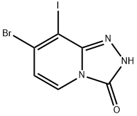 7-BROMO-8-IODO-(1,2,4)TRIAZOLO(4,3-A)PYRIDIN-3(2H)-ONE Struktur