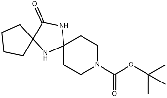 tert-butyl 14-oxo-6,10,13-triazadispiro[4.1.5.2]tetradecane-10-carboxylate Struktur