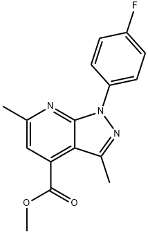 methyl 1-(4-fluorophenyl)-3,6-dimethyl-1H-pyrazolo[3,4-b]pyridine-4-carboxylate Struktur