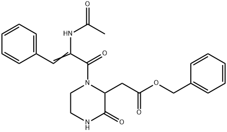 benzyl 2-[1-[(E)-2-acetamido-3-phenylprop-2-enoyl]-3-oxopiperazin-2-yl]acetate Struktur