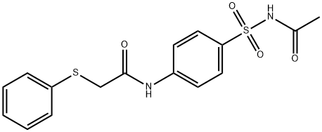 N-[4-(acetylsulfamoyl)phenyl]-2-phenylsulfanylacetamide Struktur