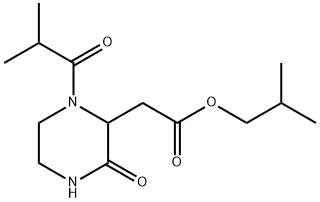 2-methylpropyl 2-[1-(2-methylpropanoyl)-3-oxopiperazin-2-yl]acetate Struktur