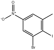 1-bromo-2-iodo-3-methyl-5-nitrobenzene Struktur